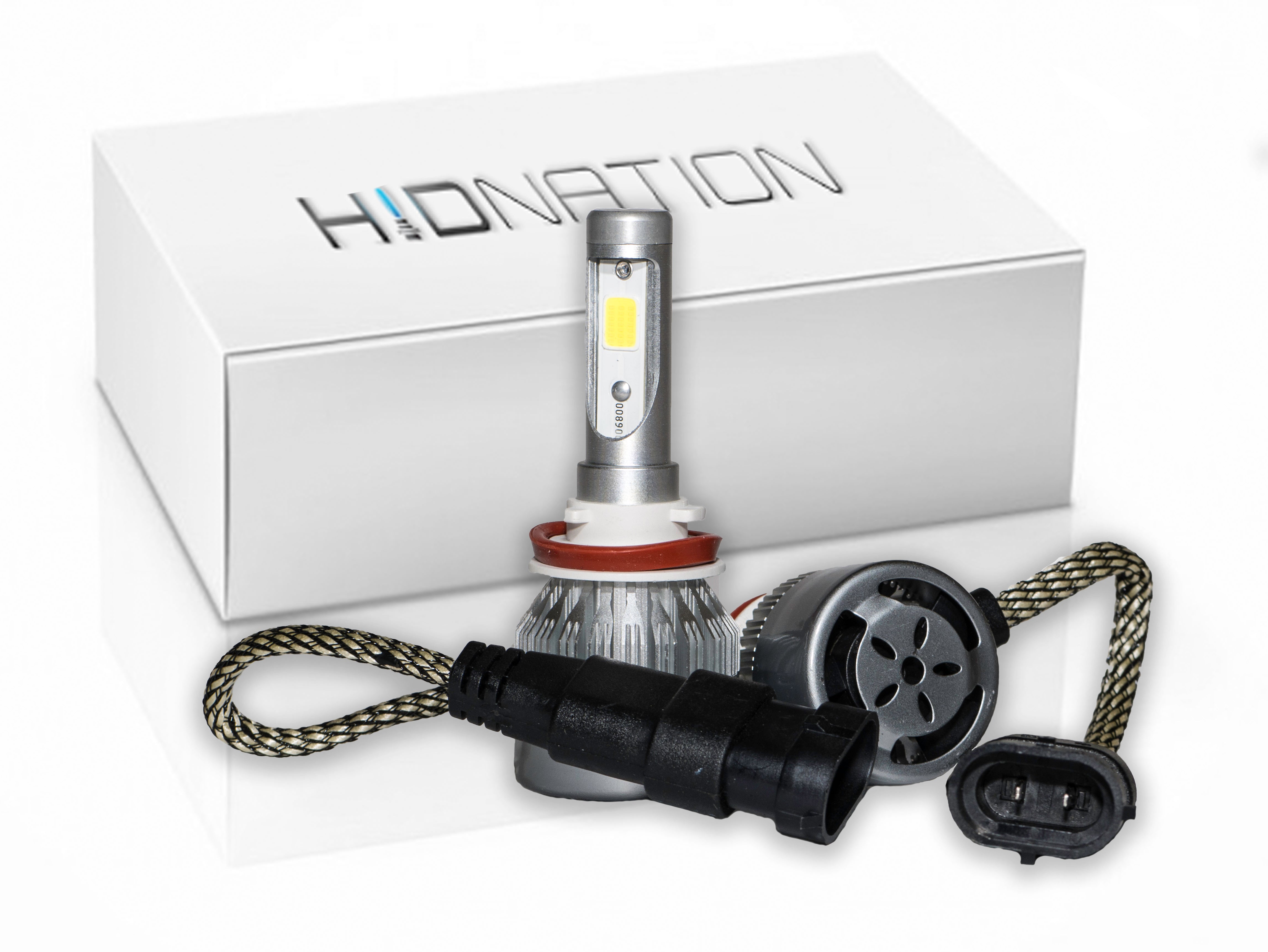 PCVBMLAUT H11B LED Headlight Bulbs - Compatible With Hyundai Santa Fe 2009-2012, 40W 7000LM 6000K White, Pack Of 2